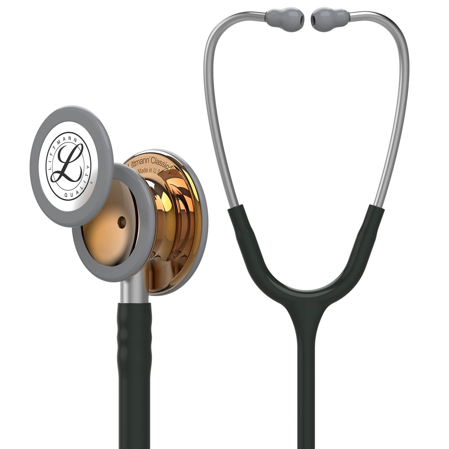 3M™ Littmann® Classic III™ Stetoskooppi, 5646, Limited Edition, korkeakiillotettu, kuparinen rintakappale, musta letkusto, 69 cm, 3/kuljetuslaatikko