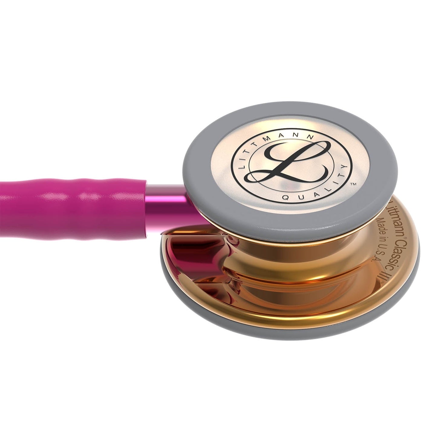 3M™ Littmann® Classic III™ Stéthoscope, 5647, édition limitée, pièce thoracique en cuivre poli, tube framboise, 69 cm