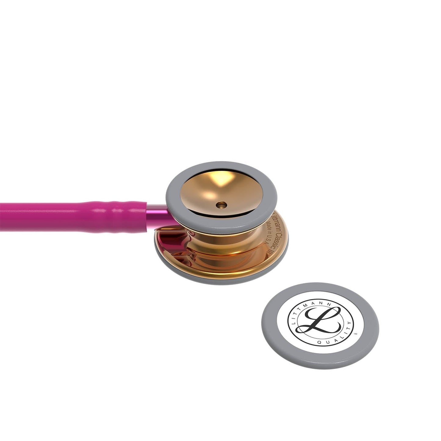 3M™ Littmann® Classic III™ Stetoskooppi, 5647, Limited Edition, korkeakiillotettu, kuparinen rintakappale, vadelmanpunainen letkusto, 69 cm, 3/kuljetuspakkaus