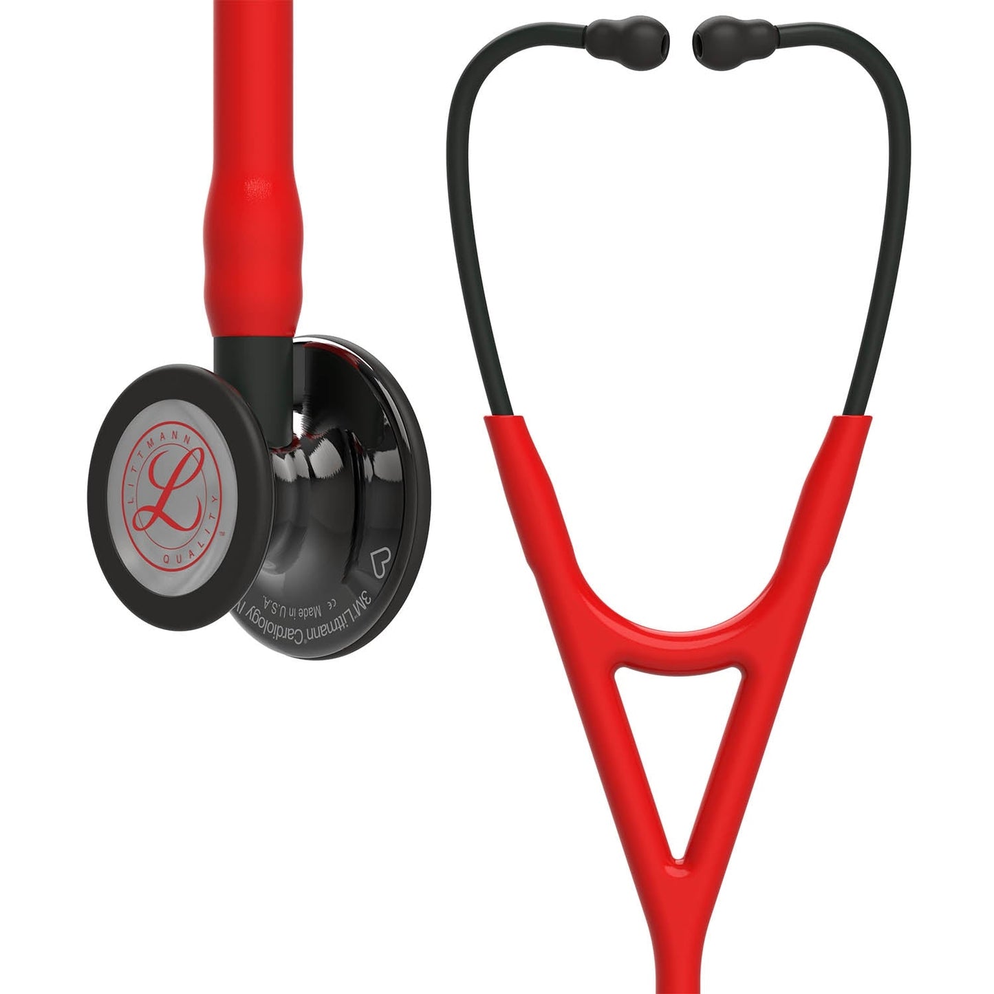 3M™ Littmann® Cardiology IV™ diagnostisk stetoskop, 6182, begrænset udgave, højglans røgbryststykke, rød slange, 69 cm