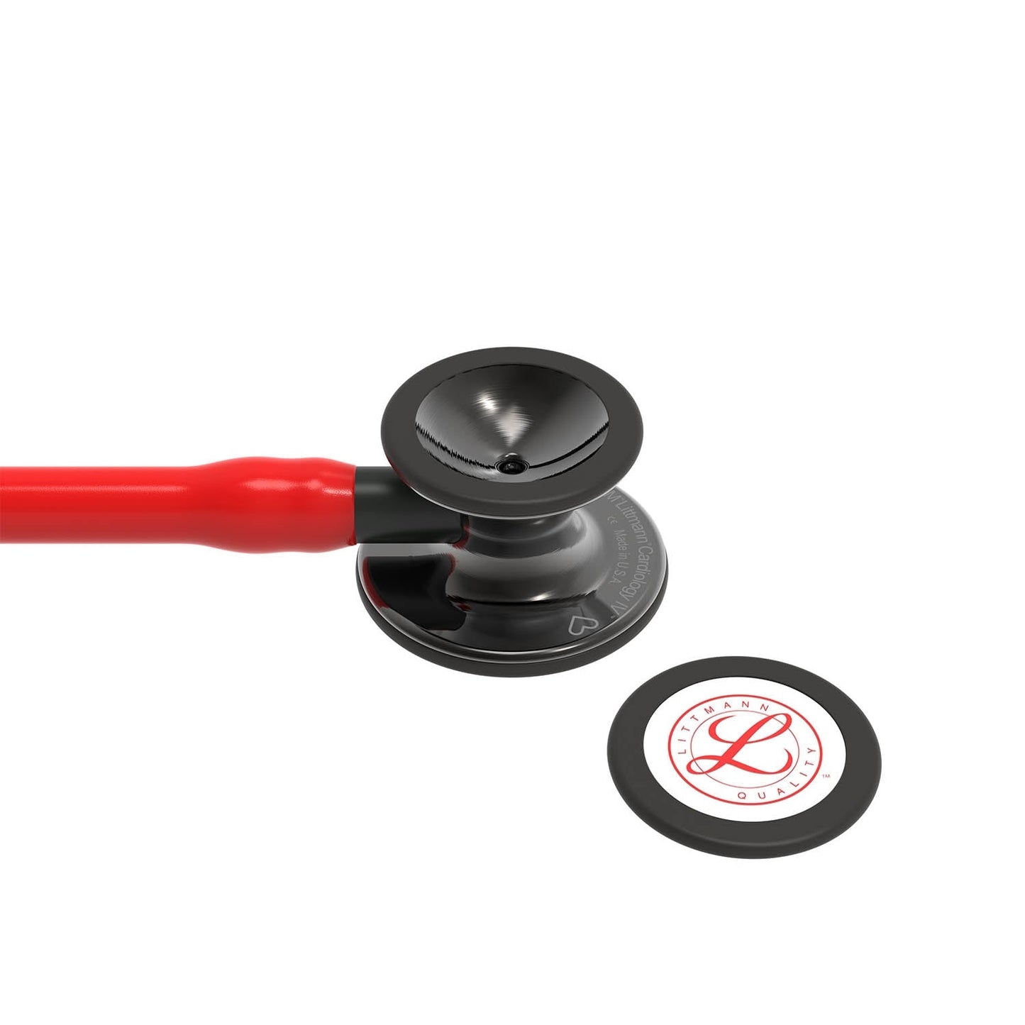 3M™ Littmann® Cardiology IV™ diagnostisk stetoskop, 6182, begrænset udgave, højglans røgbryststykke, rød slange, 69 cm