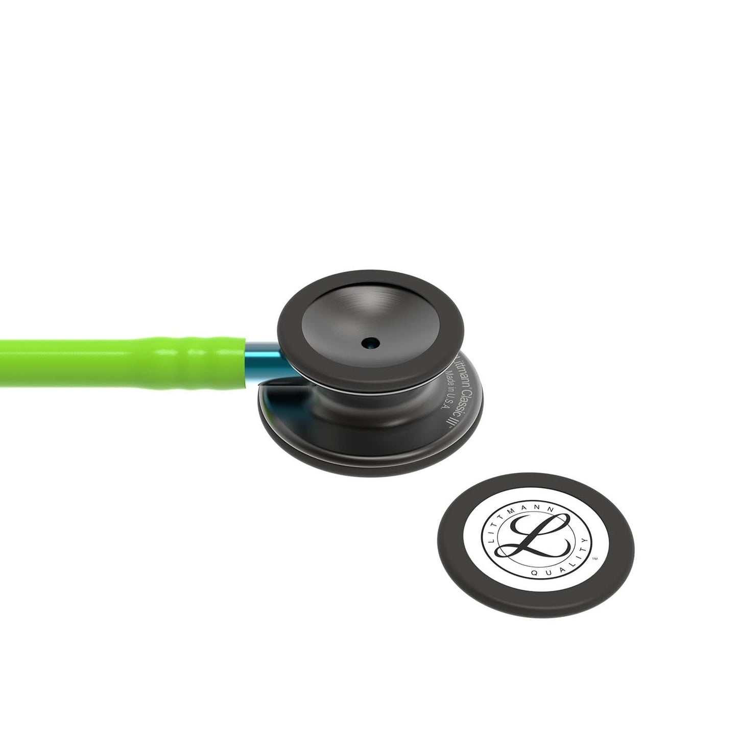 Littmann Classic III Monitoring Stethoscope: Smoke & Lime Green - Blue Stem 5875 - 