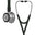 3M™ Littmann® Cardiology IV™ stetoskop, standard bryststykke, sort slange, stamme og headset i rustfrit stål, 67,5 cm, 6152