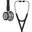 3M™ Littmann® Cardiology IV™ Stetoskop 6177, Yansıyan Parlak Yüzey Dinleme Çanı ve Kök, Paslanmaz Kulaklık, 27 inç, Siyah Hortum