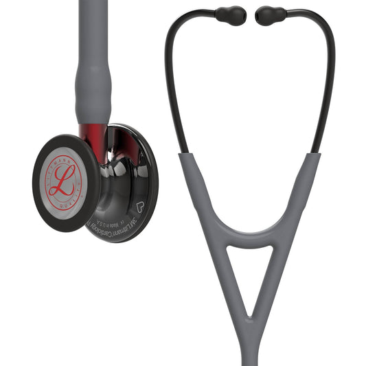 Littmann Cardiology IV Diagnostic Stethoscope: Grey & Smoke - Red Stem - Limited Edition 6183 - 