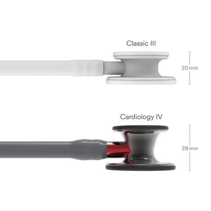 Littmann Cardiology IV Diagnostic Stethoscope: Grey & Smoke - Red Stem - Limited Edition 6183 - 