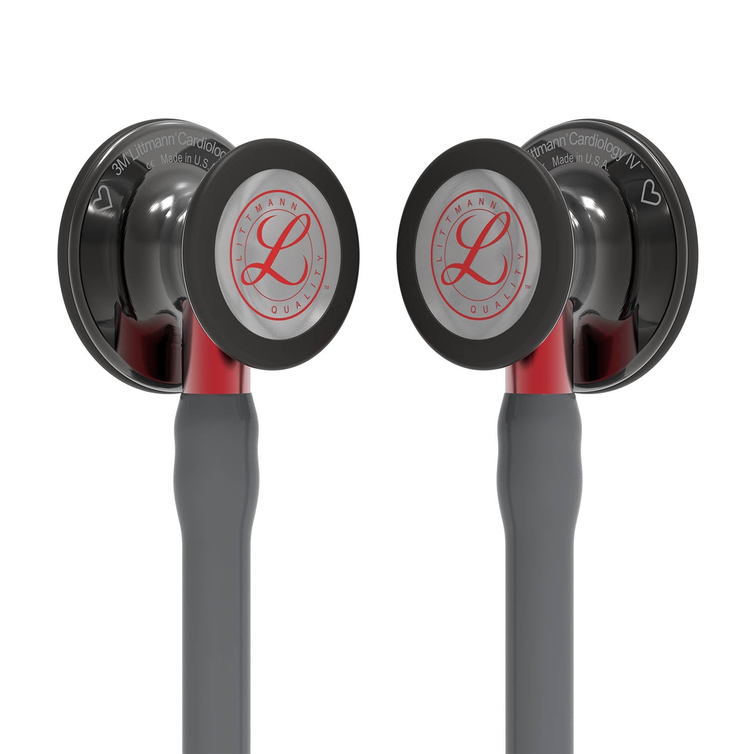 Littmann Cardiology IV Diagnostic Stethoscope: Grey & Smoke - Red Stem - Limited Edition 6183 - 