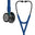 3M™ Littmann® Cardiology IV™ Diagnostische stethoscoop, borststuk met hoogglanzend gepolijste rookkleurige afwerking, marineblauwe slang, blauwe steel en zwarte headset, 27 inch, 6202