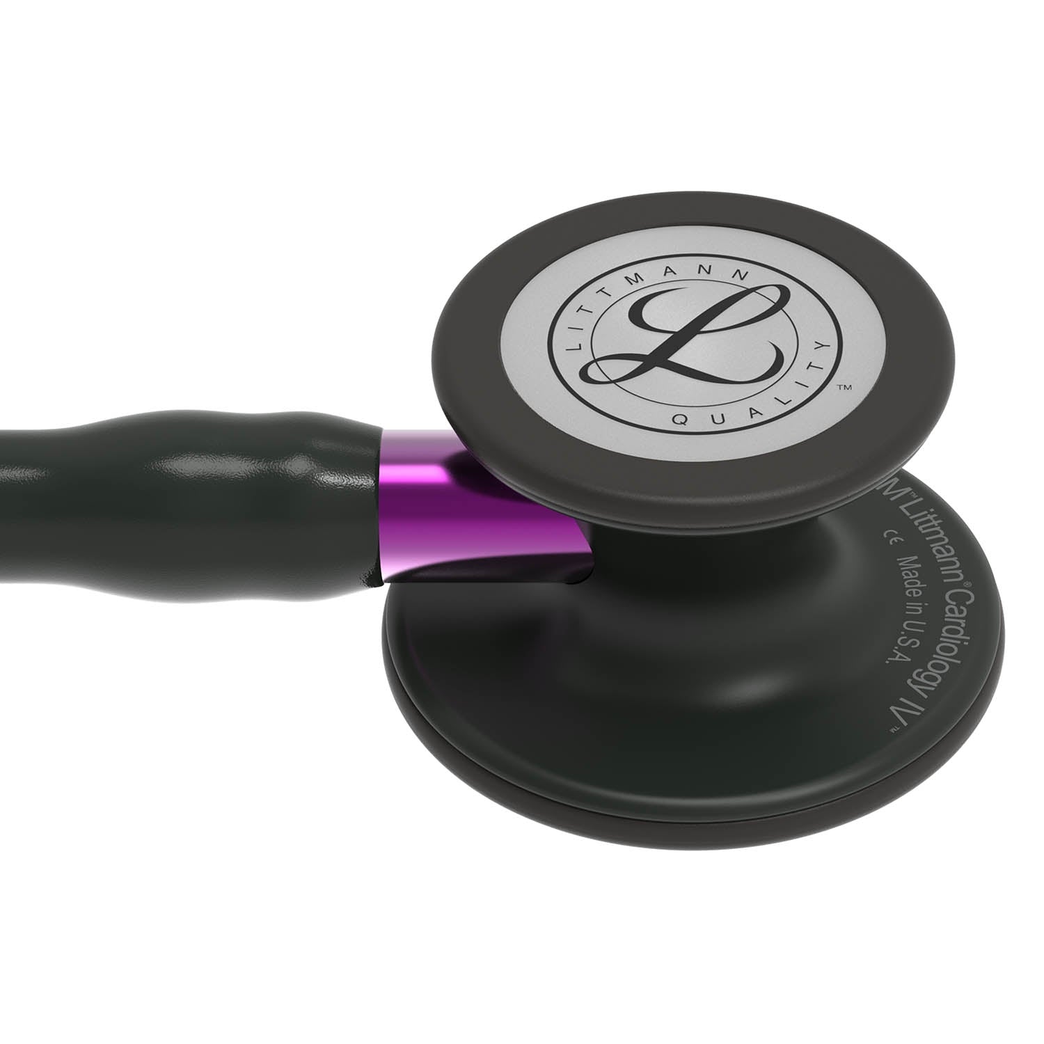 Littmann Cardiology IV Diagnostic Stethoscope: Black & Black - Violet Stem 6203 - 