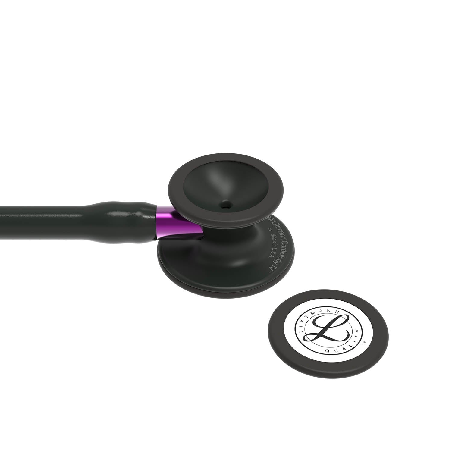 Littmann Cardiology IV Diagnostic Stethoscope: Black & Black - Violet Stem 6203 - 