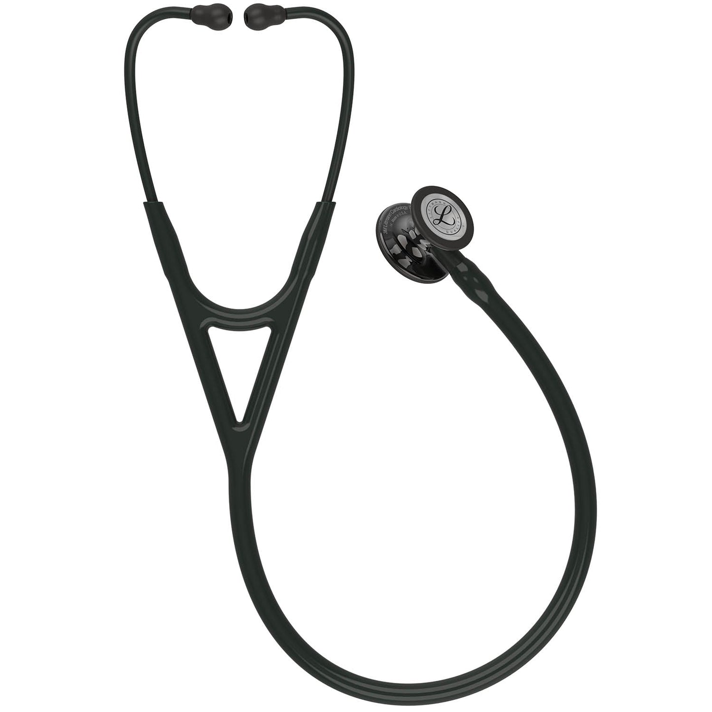 3M™ Littmann® Cardiology IV™ Stethoskop für die Diagnose, 6232, hochglänzendes, Smoke-Finish Bruststück, Schlauch, Schlauchanschluss und Ohrbügel in Schwarz, 69 cm